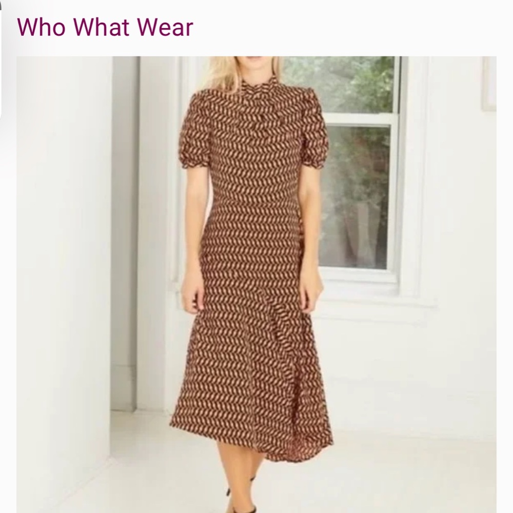 Who what wear geo print mock neck short sleeve midi dress - Picture 4 of 4